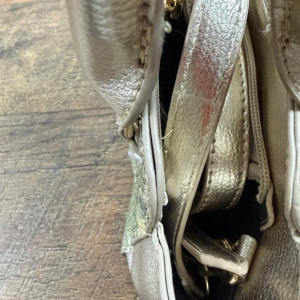Chloe K New York Gold Glitter‎ Studded Mini Satchel Bag